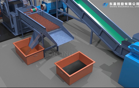 3D running video shows the process of copper cable wire recycling machine