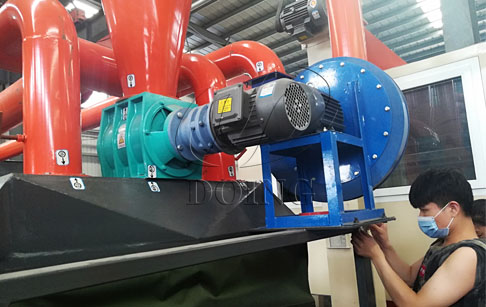 We puts labels on copper wire recycling machine for better installation
