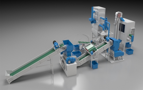 Cable wire recycling machine working process 3D video