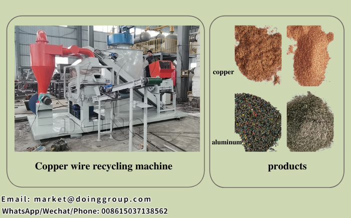 copper wire recycling machine and products